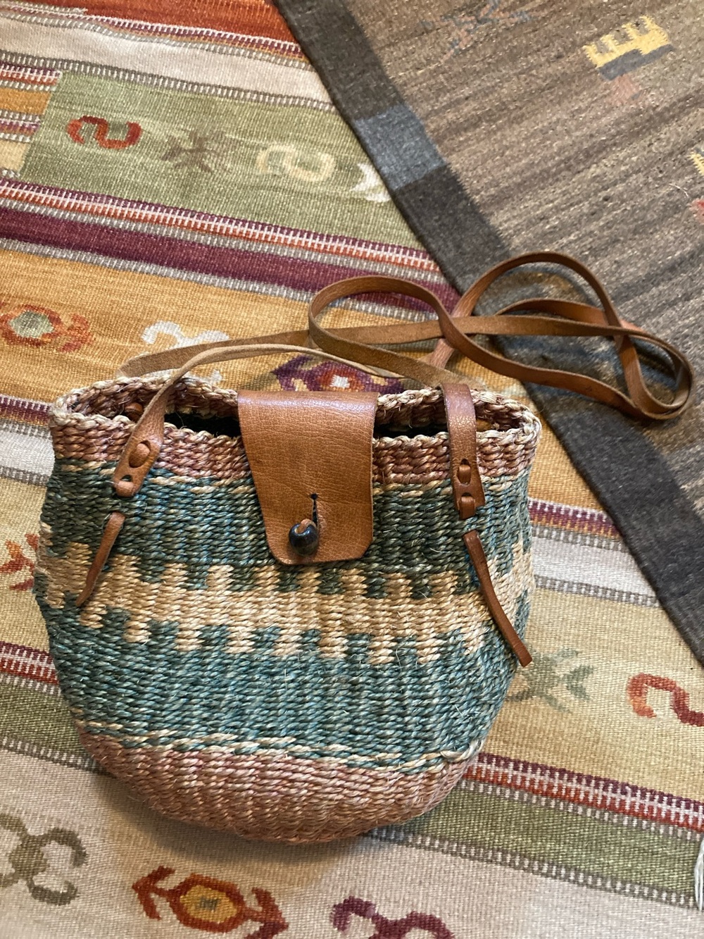 Vintage woven basket bag